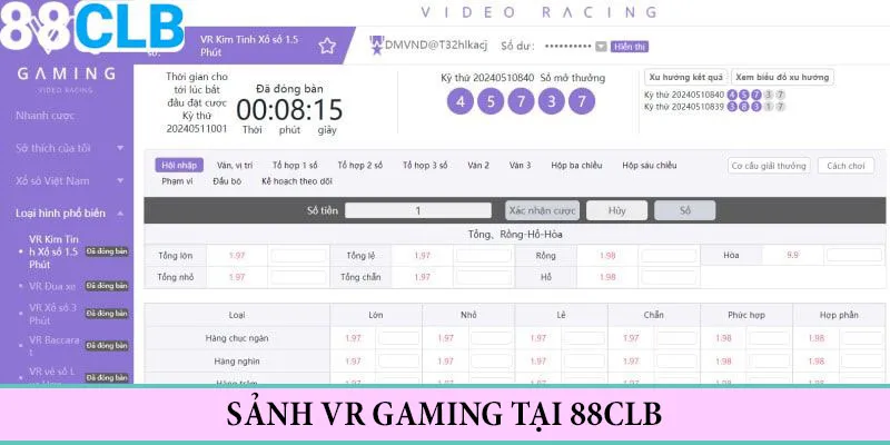 Các sảnh cược số hấp dẫn có tại nhà cái 88CLB