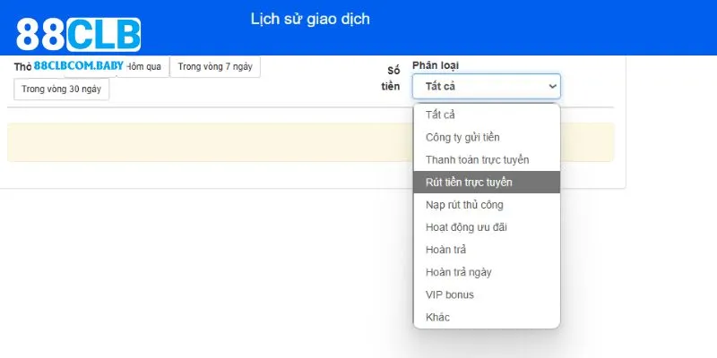 Hội viên của nhà cái có thể kiểm tra lịch sử giao dịch